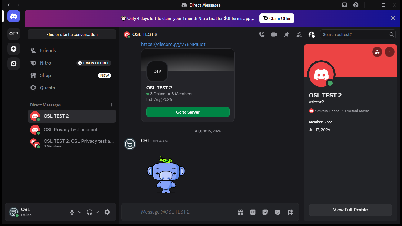 005 discord canary to ptb carrier