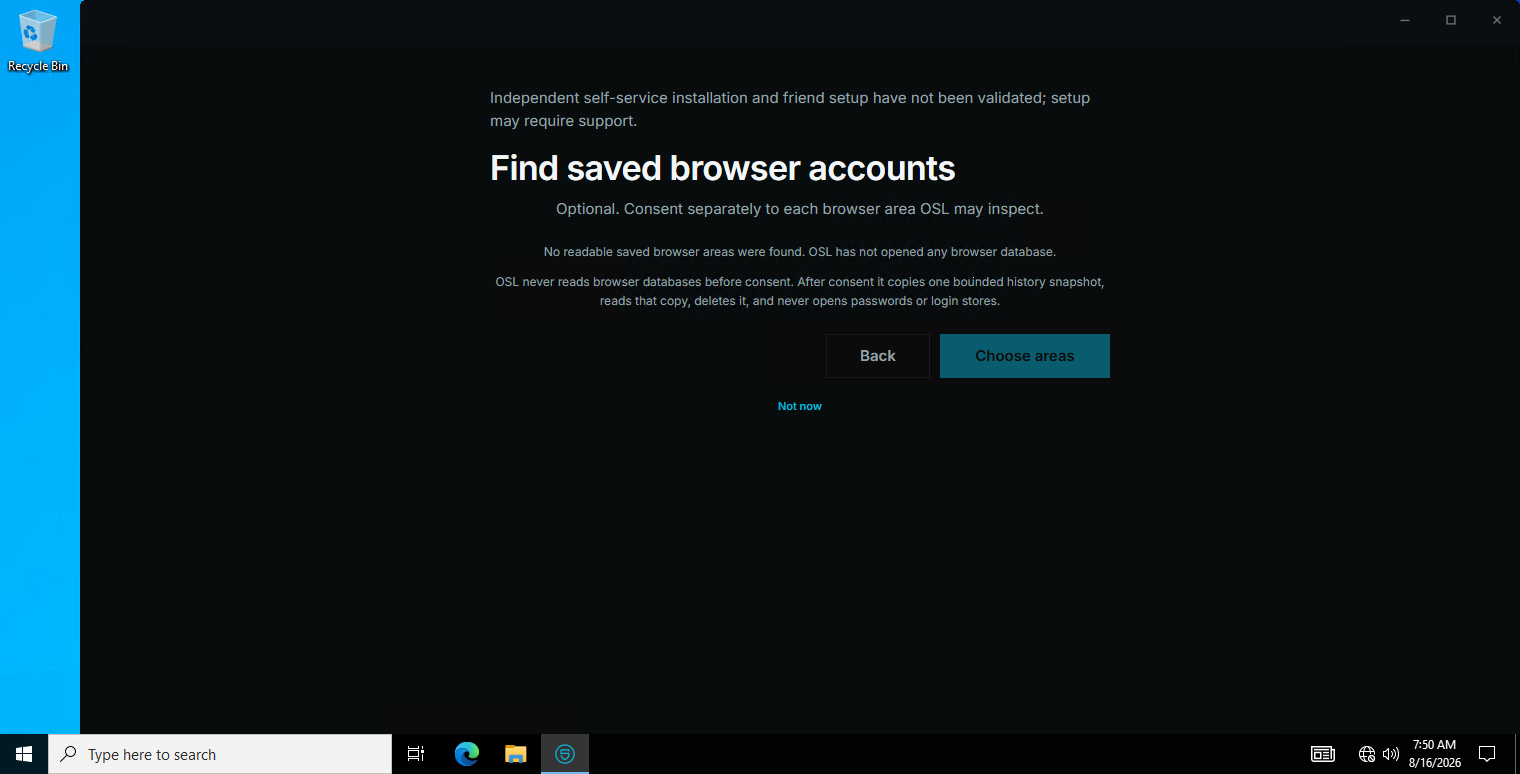 Importing which accounts you already have, from the browsers on this machine.